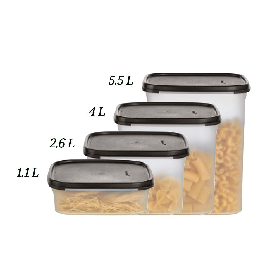 tupperware modular mates square 3 voedselbewaarcontainer gitzwart