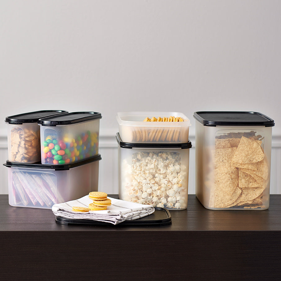 tupperware modular mates rechthoekig 4 voedselbewaarcontainer gitzwart