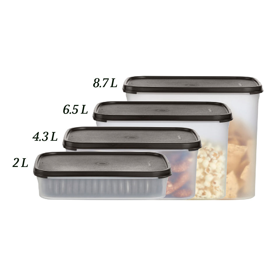 tupperware modular mates rechthoekig 4 voedselbewaarcontainer gitzwart