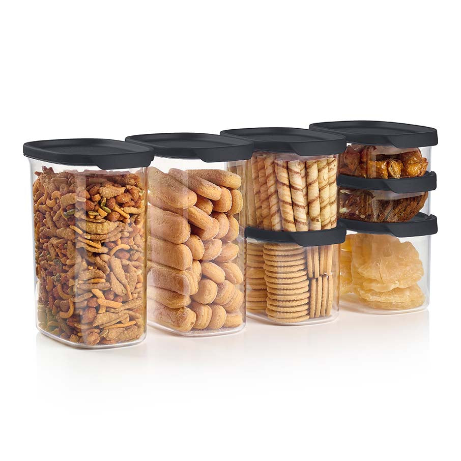 tupperware ultra clear oval 7-delige set cosmos deksels