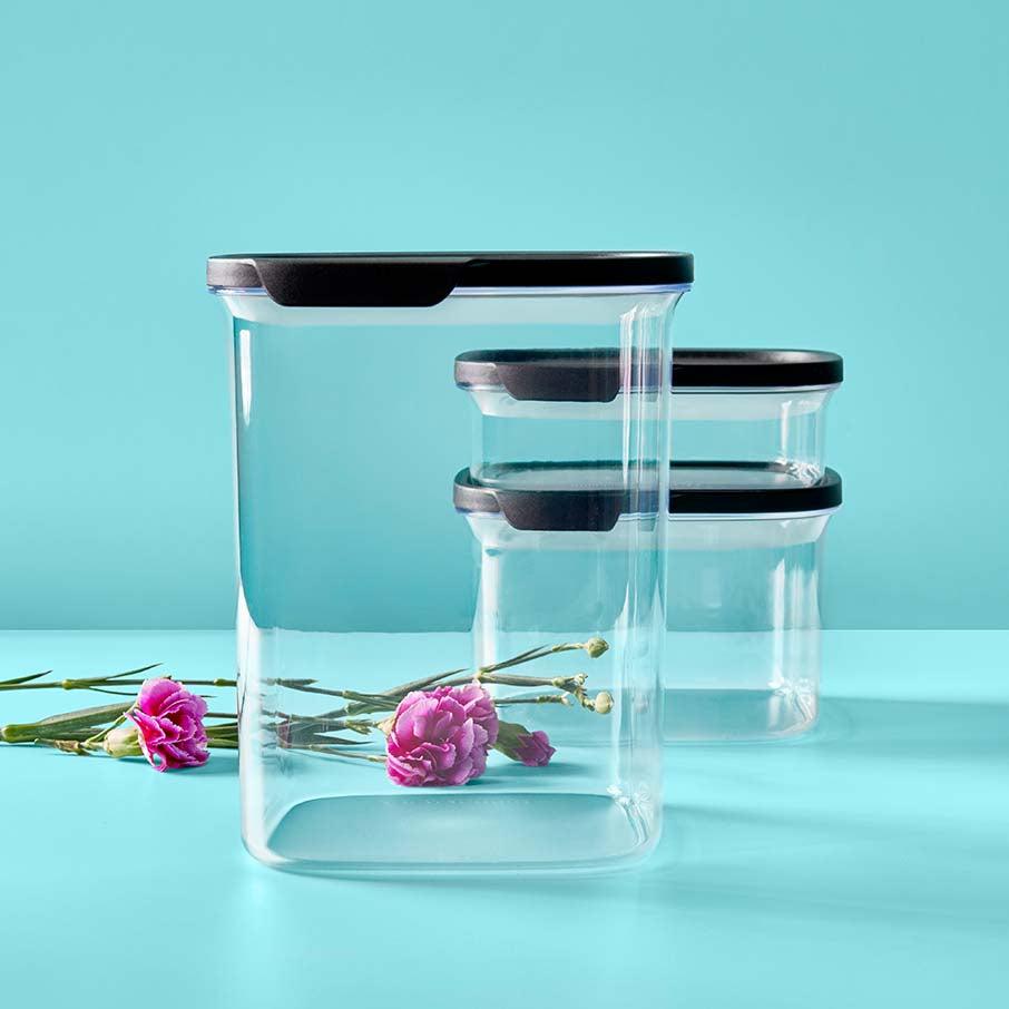 tupperware ultra clear vierkant 5-delige set cosmos afdichtringen