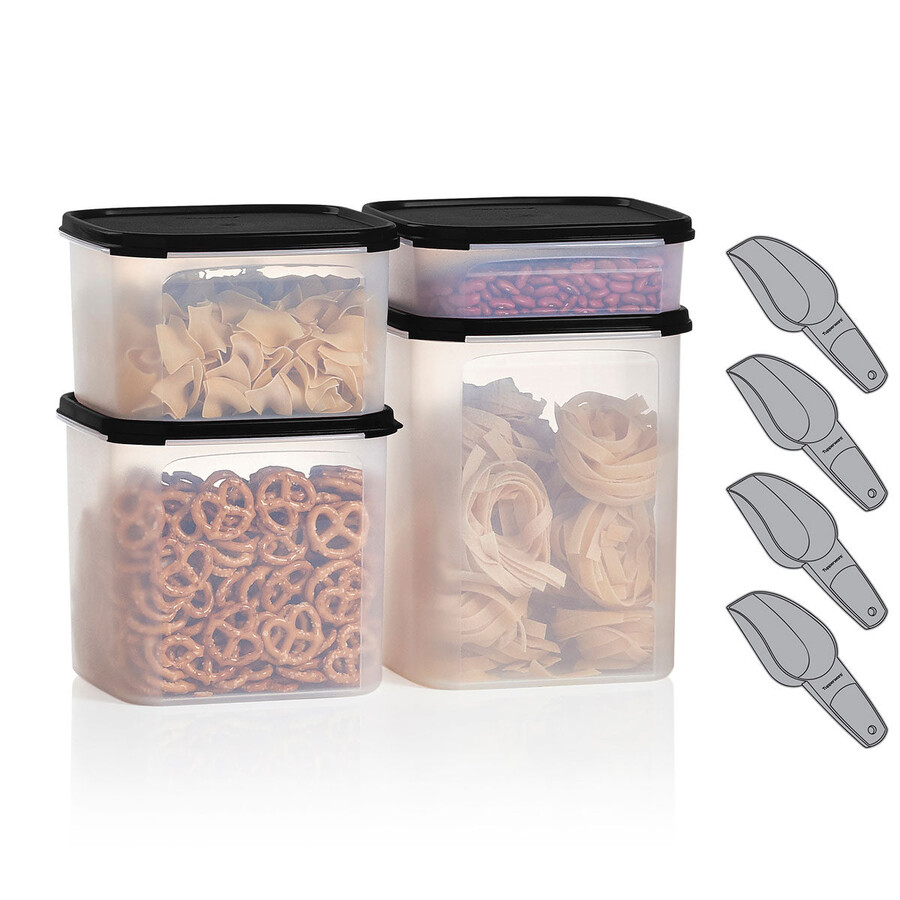 tupperware modular mates vierkante set gitzwart