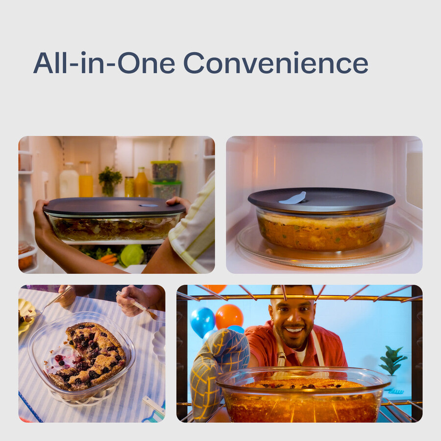 tupperware voila vierkante glazen ovenschaal luchtdichte voedselbewaarschaal
