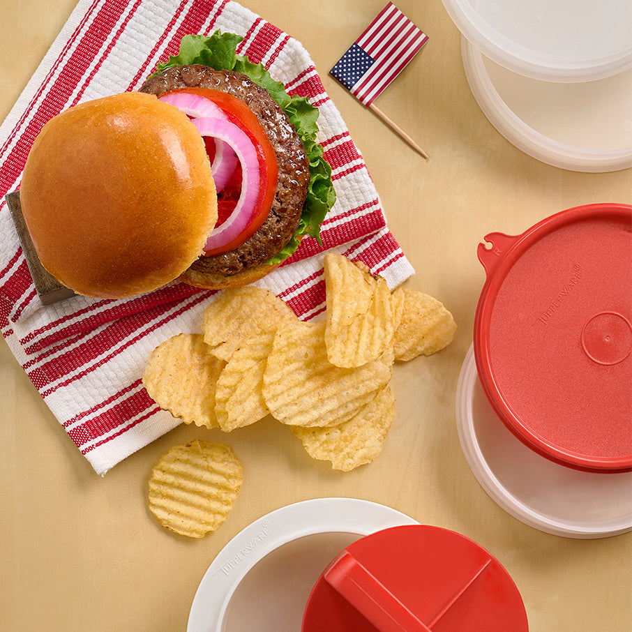 tupperware hamburgerpers bewaarset grote hamburgervorm bewaarset chili