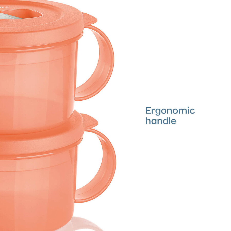 tupperware crystalwave plus magnetronsoepbeker set van 2 lekvrij cosy rosy