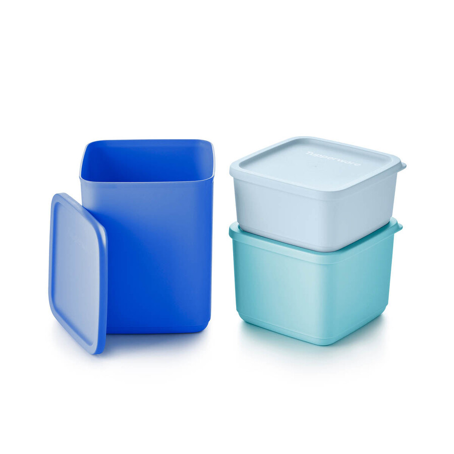basic bright 6-delige set vierkant blauw