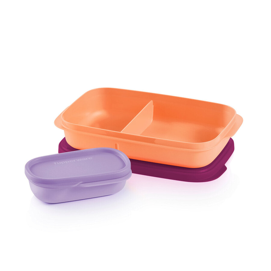 slanke lunchbox oranje-paars